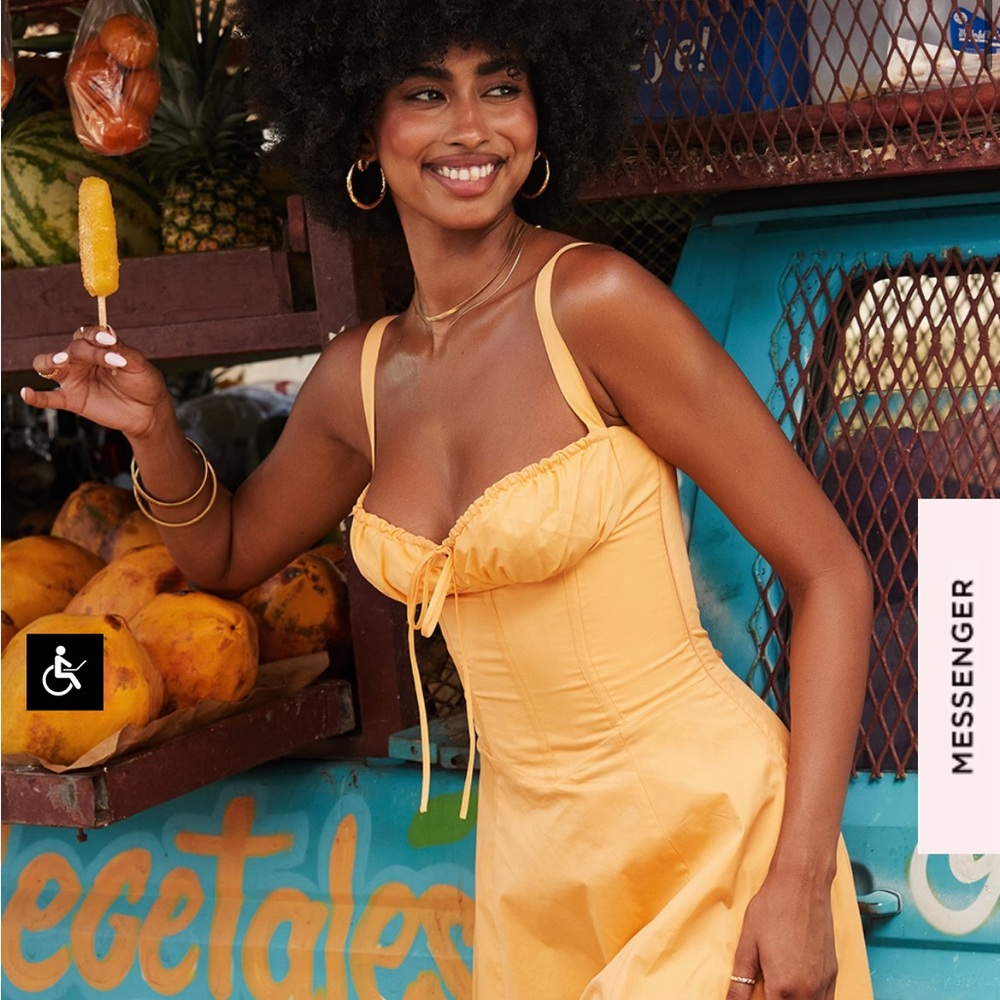 House of cb tangerine CARMEN bustier sundress